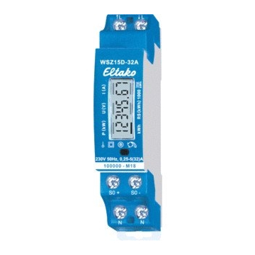 Eltako WSZ15D 1-fase kWh meter voor maximaal 65A MID (geschikt voor verrekening)